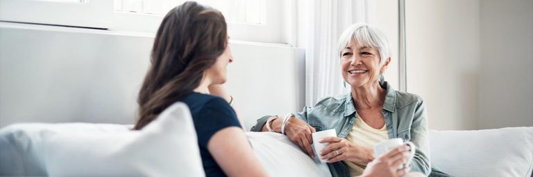 Two people chatting